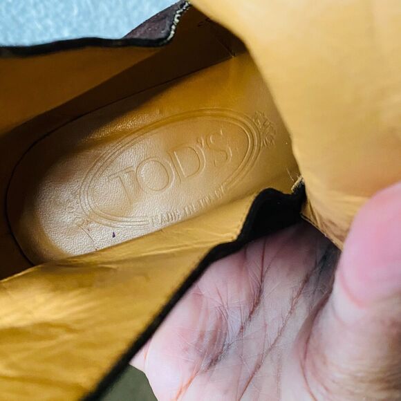 Tod’s Boots Suede Heeled Ankle Leather Brown Size 5 Made in Italy - Picture 3 of 13